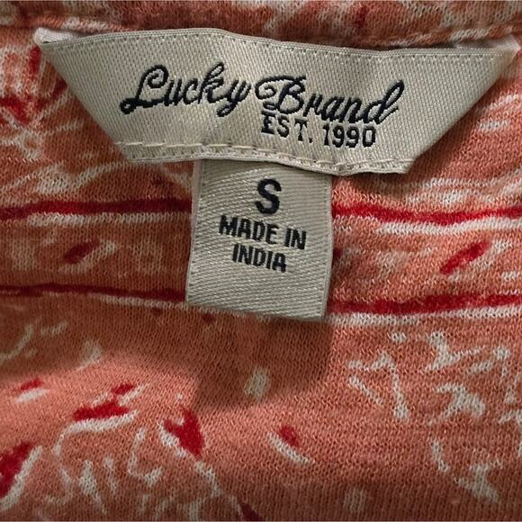 Lucky brand Mauve and white Oversized Boho Peasant Blouse Size Small - Picture 9 of 9